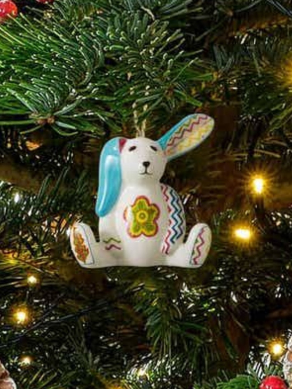 Spode Kit Kemp Minnie Rabbit Patchwork Porcelain Ornament - Picture 2 of 16
